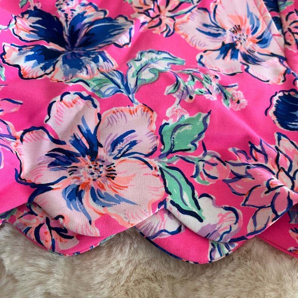 Lilly Pulitzer Pink Floral Scallop Shorts 10 EUC! - Picture 10 of 11